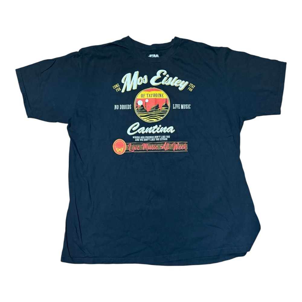 Star Wars Mos Eisley Cantina Tatooine Graphic T-Shirt Mens 2XL Black